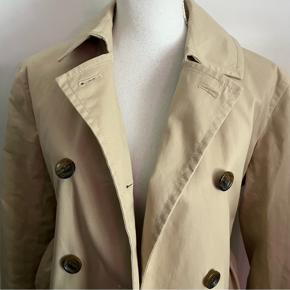 J. Crew • Khaki Tan Double-Breasted Trench Coat - Picture 5 of 9